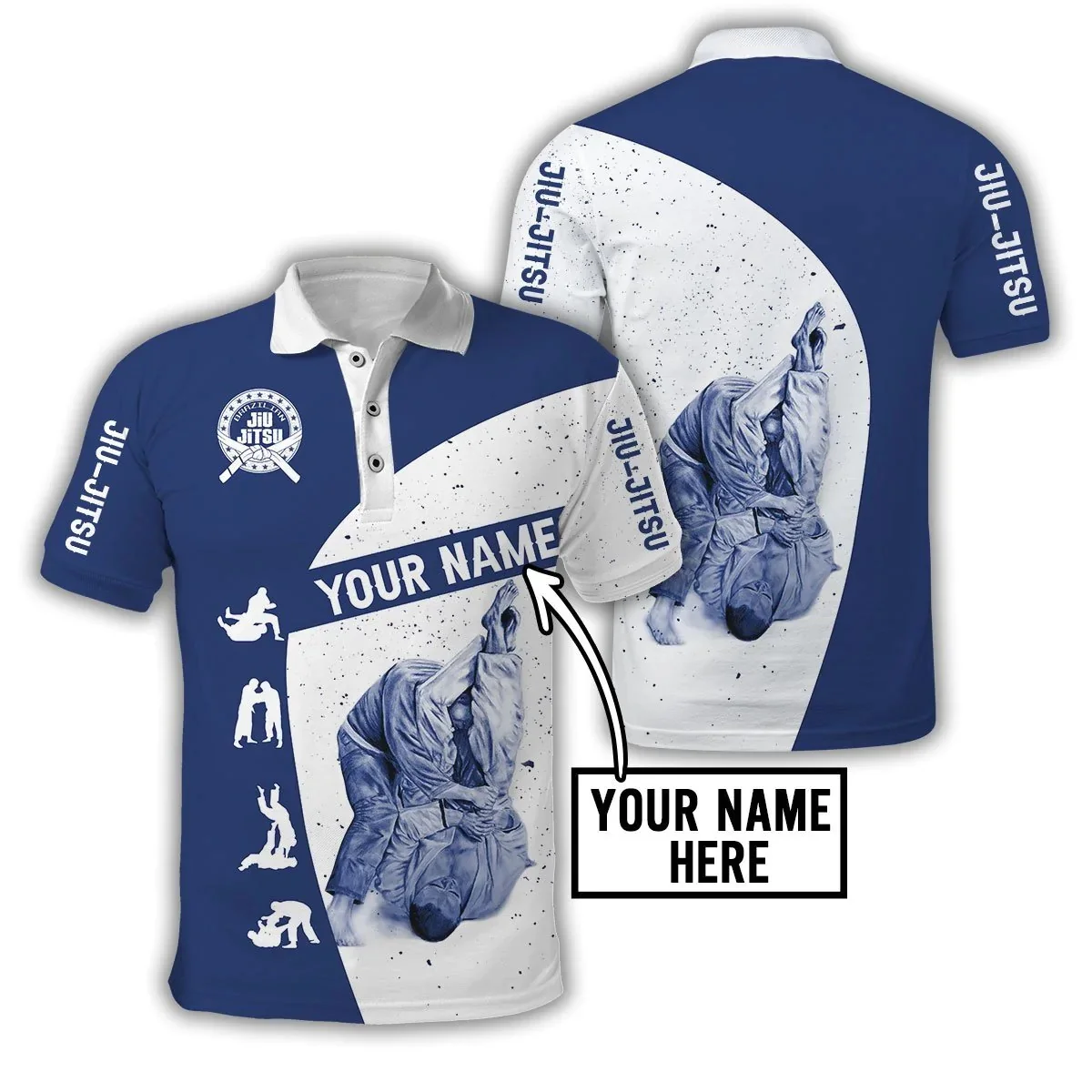 Men'S Fashion Names - Nom personnalisé Jiu Jitsu 3D partout