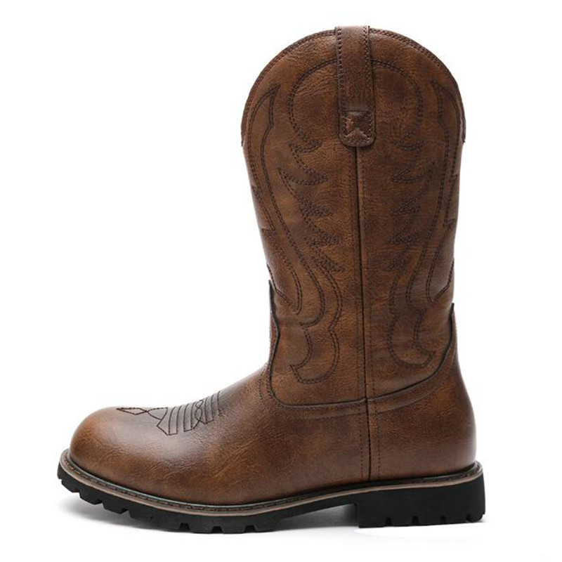 Mens Fashion Vintage - Bottes de cowboy à enfiler pour