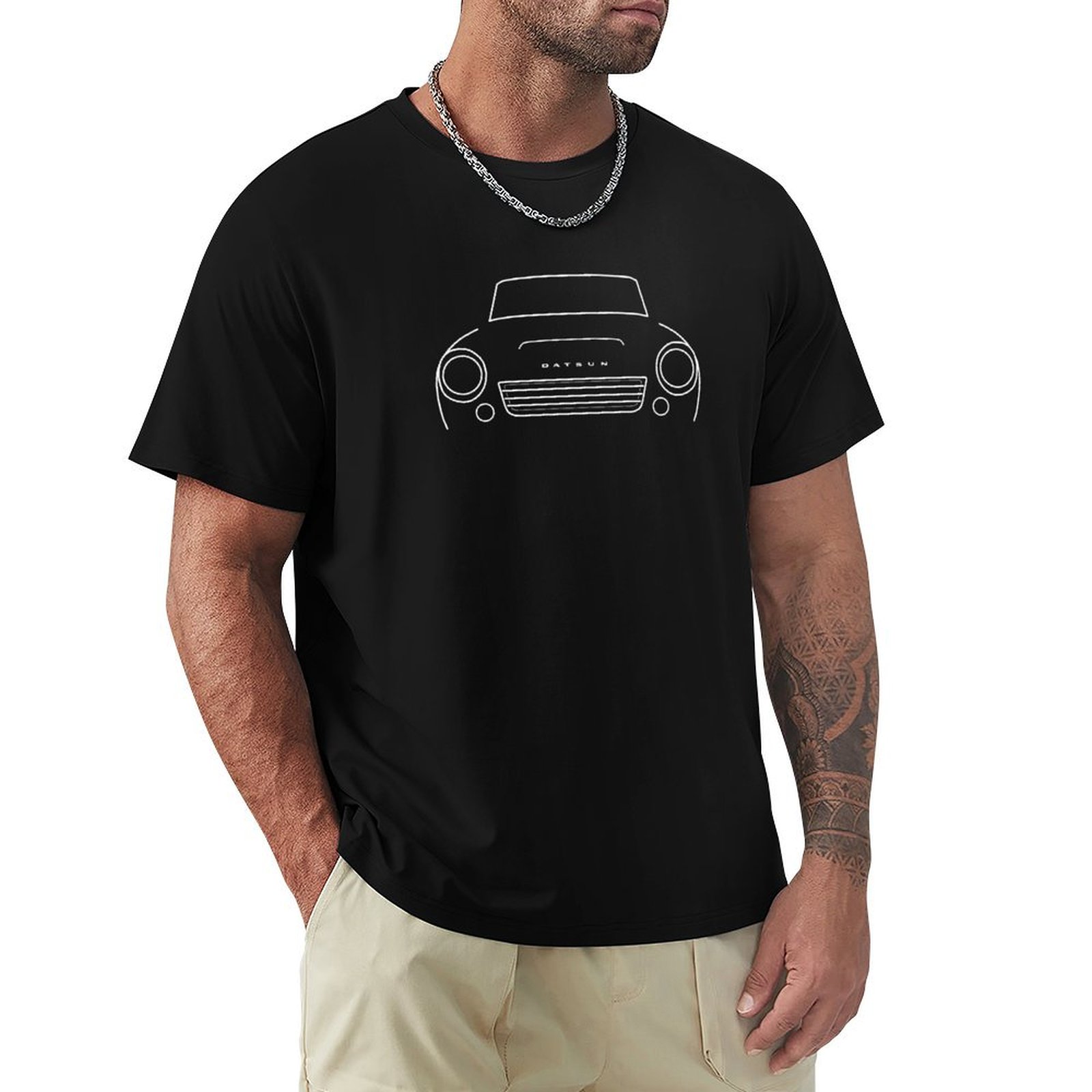 Men'S Fashion 1960S - T-shirt graphique avec contour blanc de