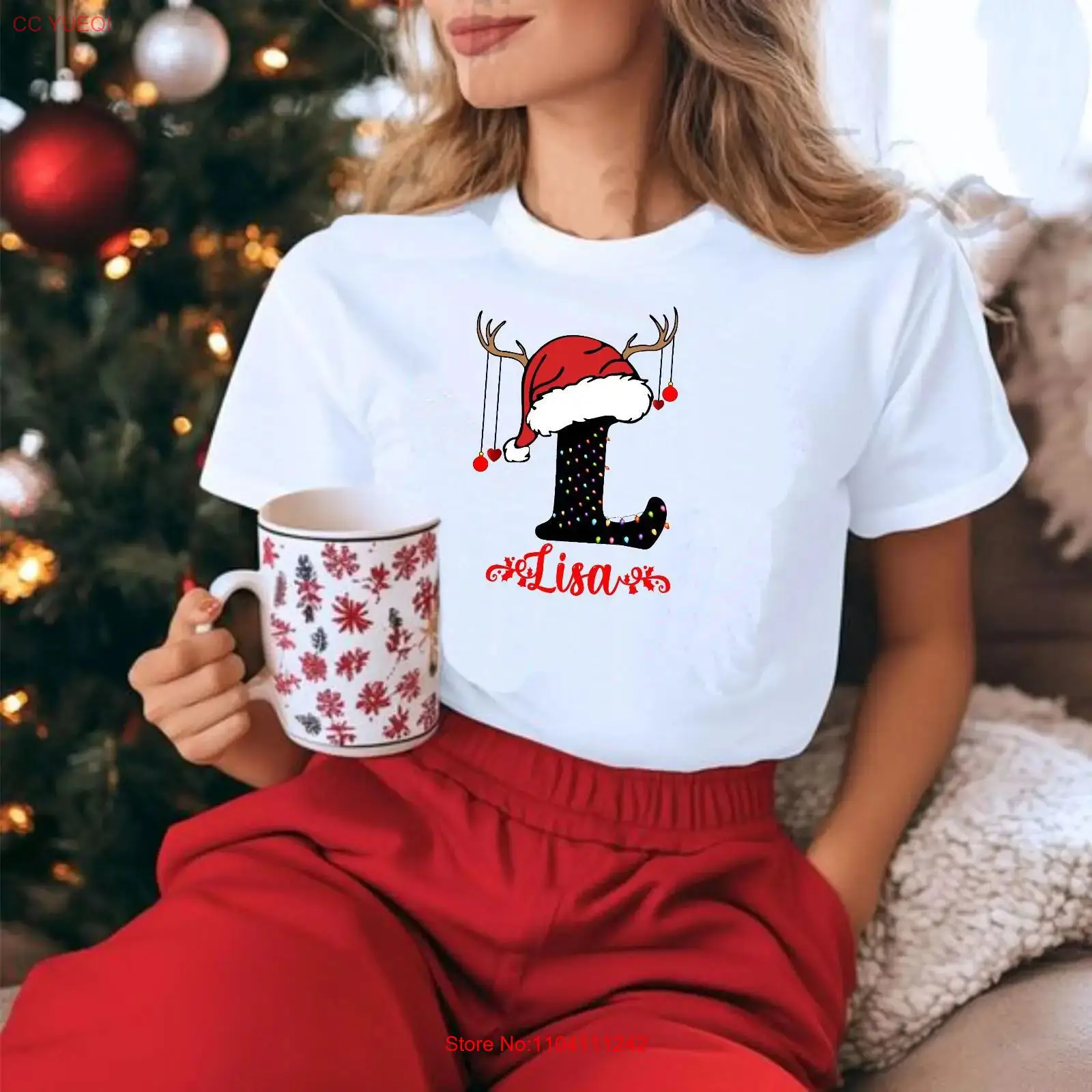 Men'S Fashion Names - T-shirt de Noël personnalisé pour la