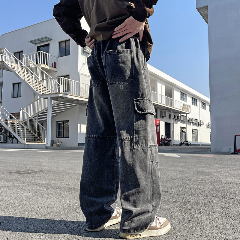 Men'S Fashion Jeans 2025 - Jean de travail gris ciment pour