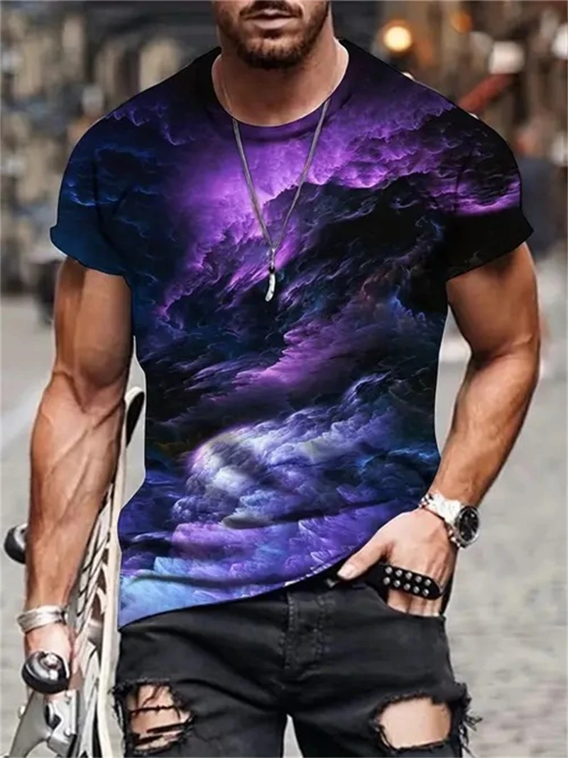 Men'S Fashion Night Out - T-shirt pour homme à imprimé galaxie