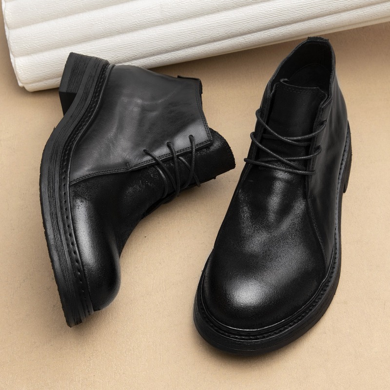 Mens Fashion Vintage - Bottes en cuir véritable vintage pour