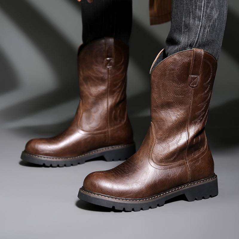 Mens Fashion Vintage - Mode hommes bottes De Cowboy nouvelle