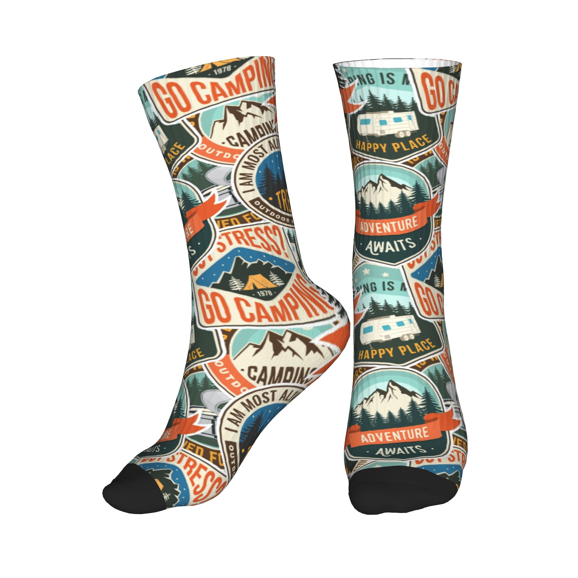 Mens Fashion Vintage - Chaussettes unisexes respirantes et chaudes imprimées