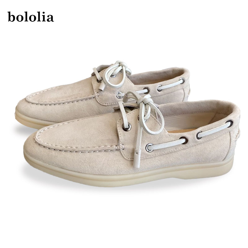 Suede Loafers Men - Chaussures plates en cuir véritable de