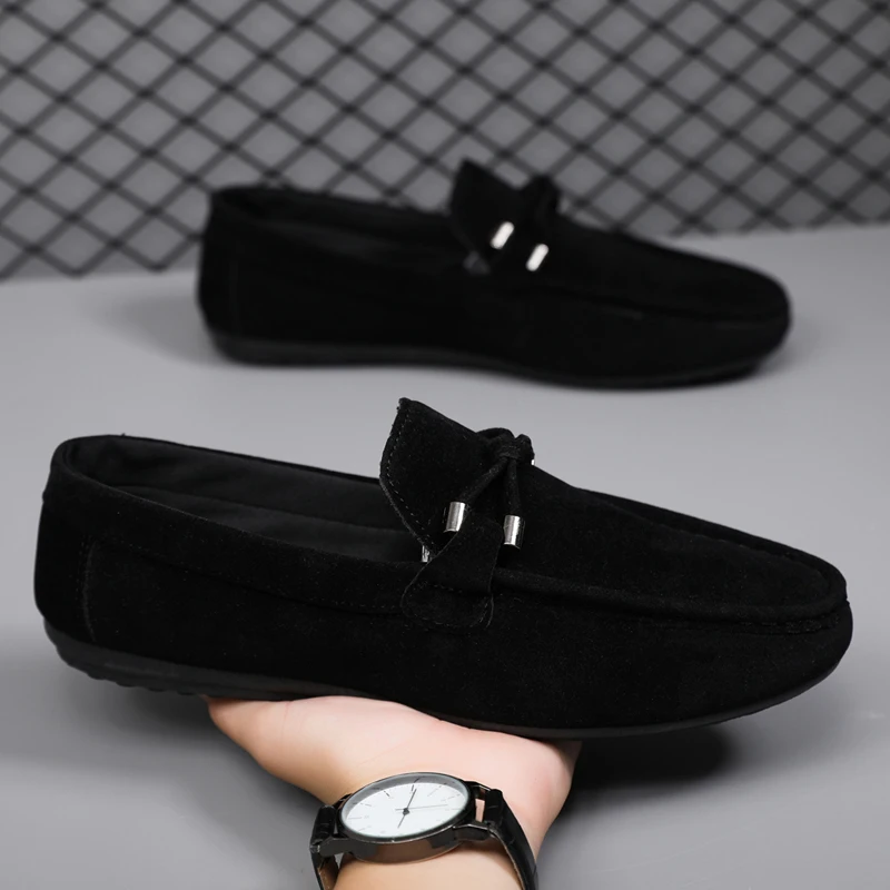 Suede Loafers Men - Chaussures décontractées pour hommes, chaussures de