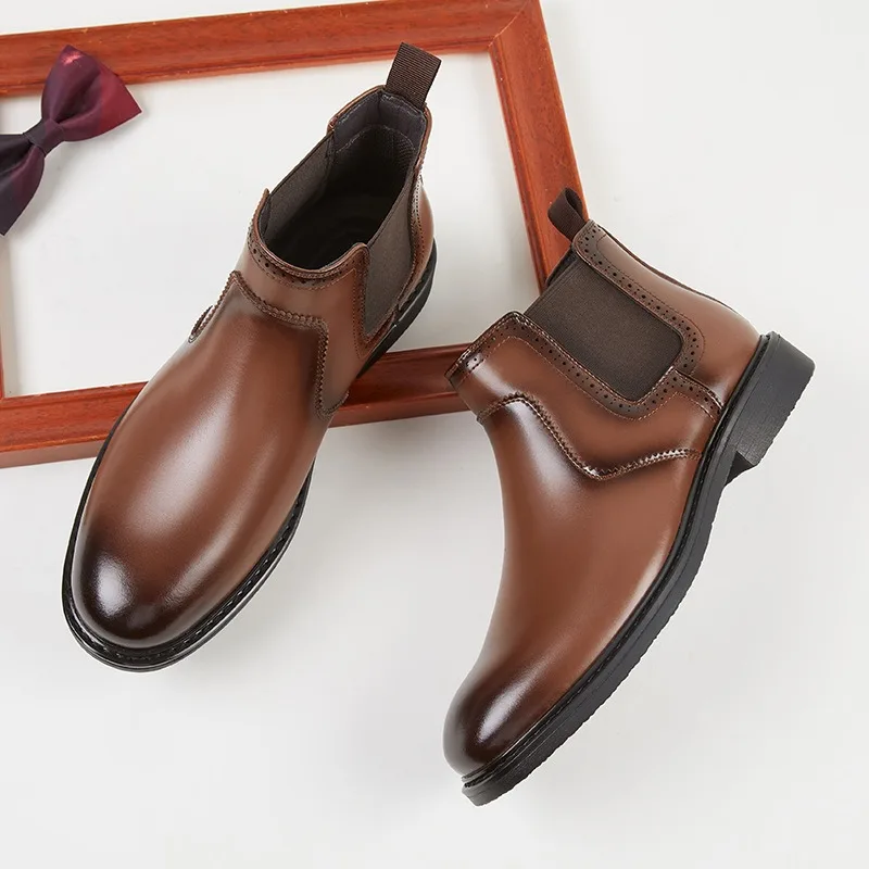 Mens Fashion Vintage - Bottes Oxford en cuir Vintage pour