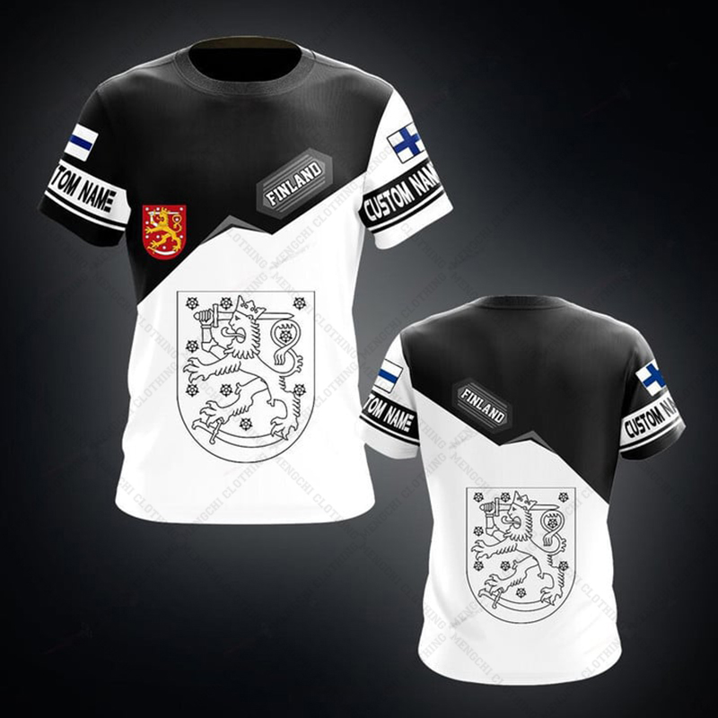 Men'S Fashion Names - T-shirts graphiques drapeau finlandais personnalisés pour