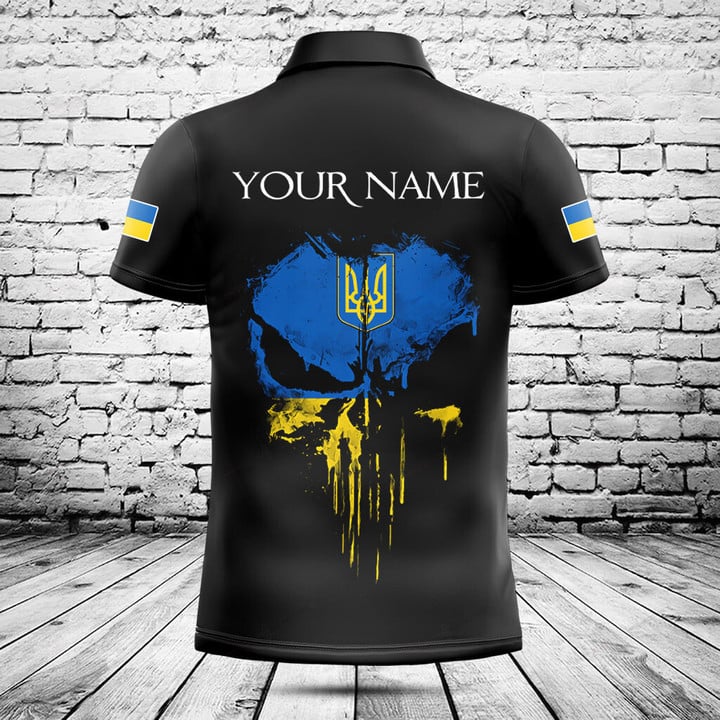 Men'S Fashion Names - Polo personnalisé avec drapeau ukrainien et