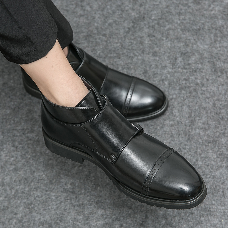 Mens Fashion Autumn 2025 - Bottes montantes en cuir pointues pour