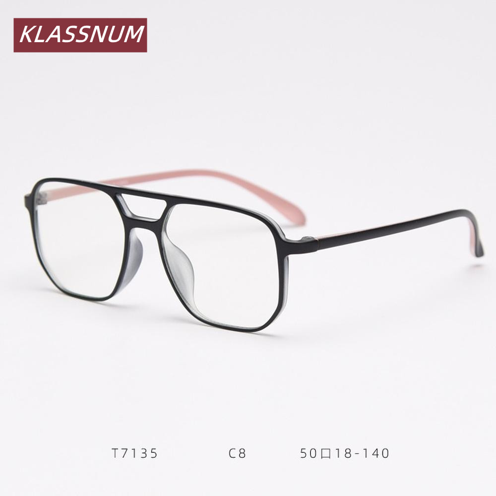 Men'S Fashion Non Prescription Glasses - KLASSNUM – lunettes carrées à double