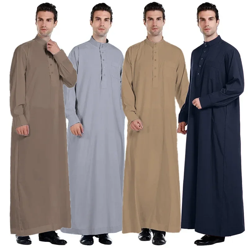 Dubai Men'S Fashion - Hommes Dishdasha musulman à manches longues