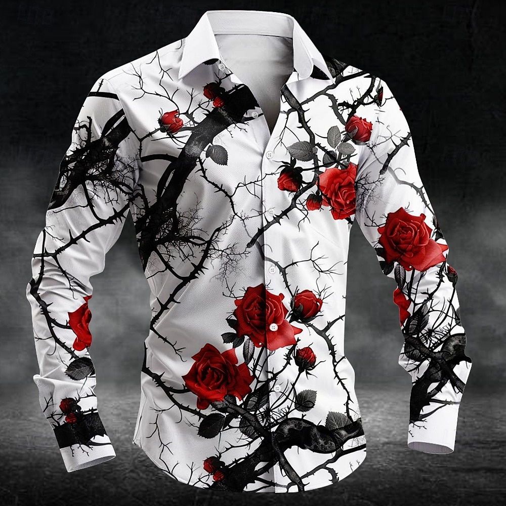 Men'S Fashion Essentials - Chemise homme à manches longues imprimée