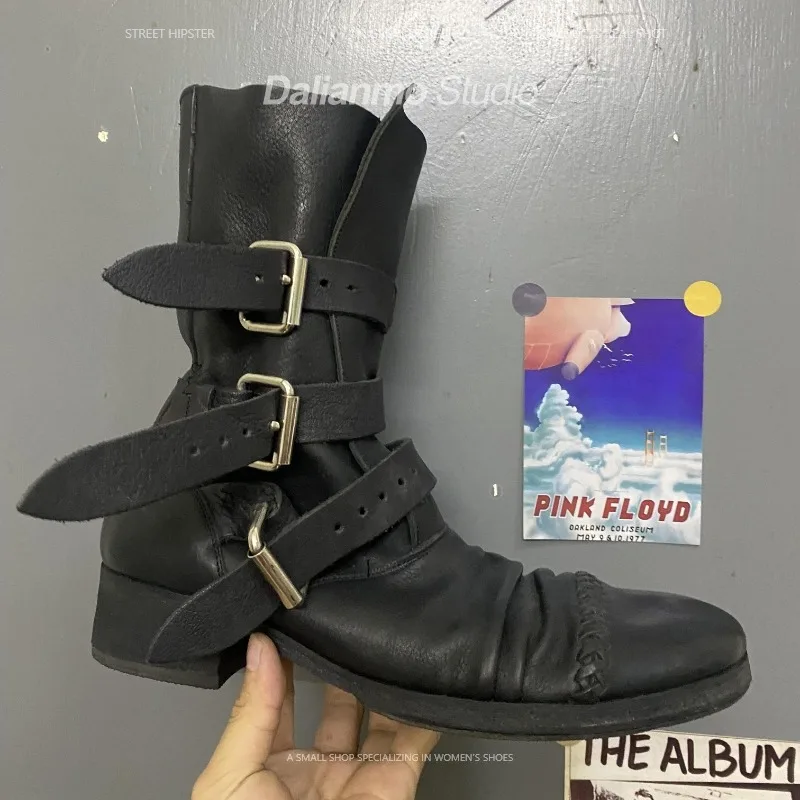 Bottes de moto en cuir véritab - Mens Fashion Vintage avis et prix