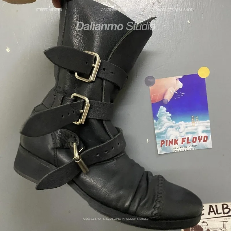 Bottes de moto en cuir véritab - Mens Fashion Vintage avis et prix