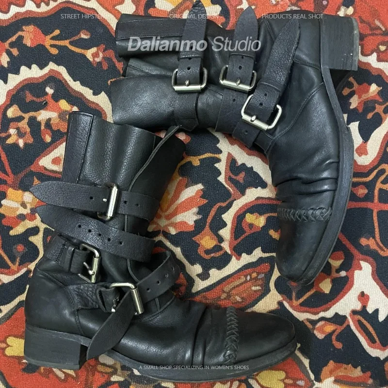 Bottes de moto en cuir véritab - Mens Fashion Vintage avis et prix