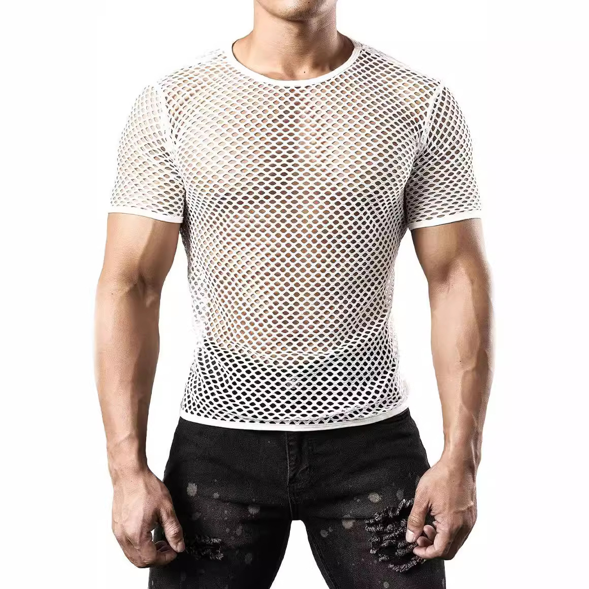 T-shirt sexy ajouré en résille - Men'S Fashion Night Out avis et prix