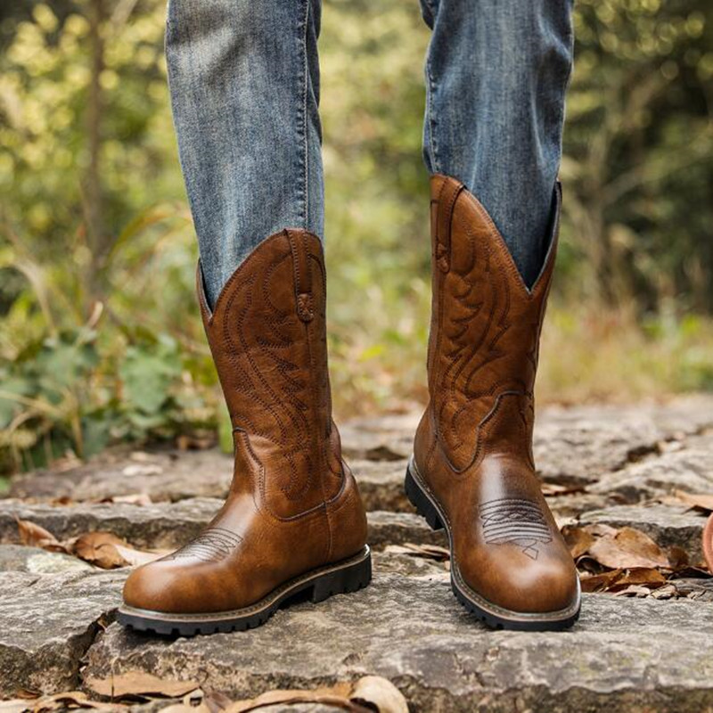 Bottes de cowboy à enfiler pou - Mens Fashion Vintage avis et prix