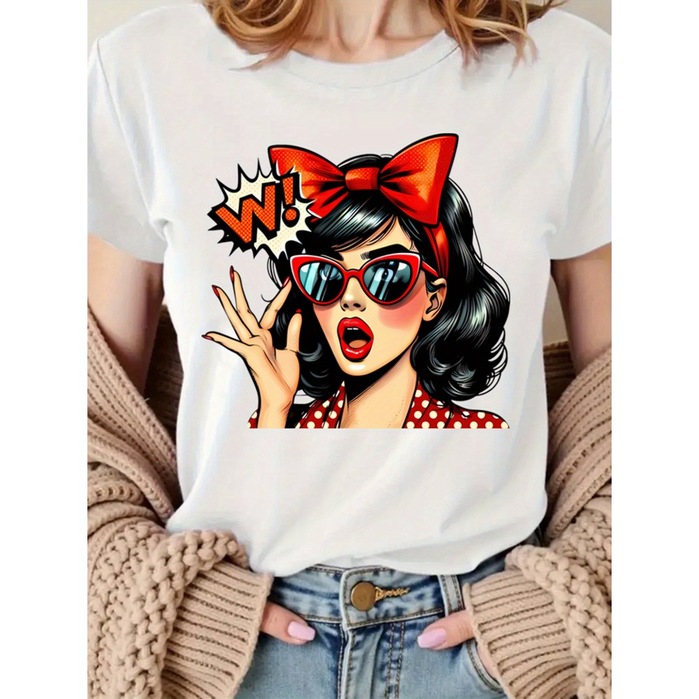 T-shirt imprimé graphique femm - Mens Fashion In The 50S avis et prix