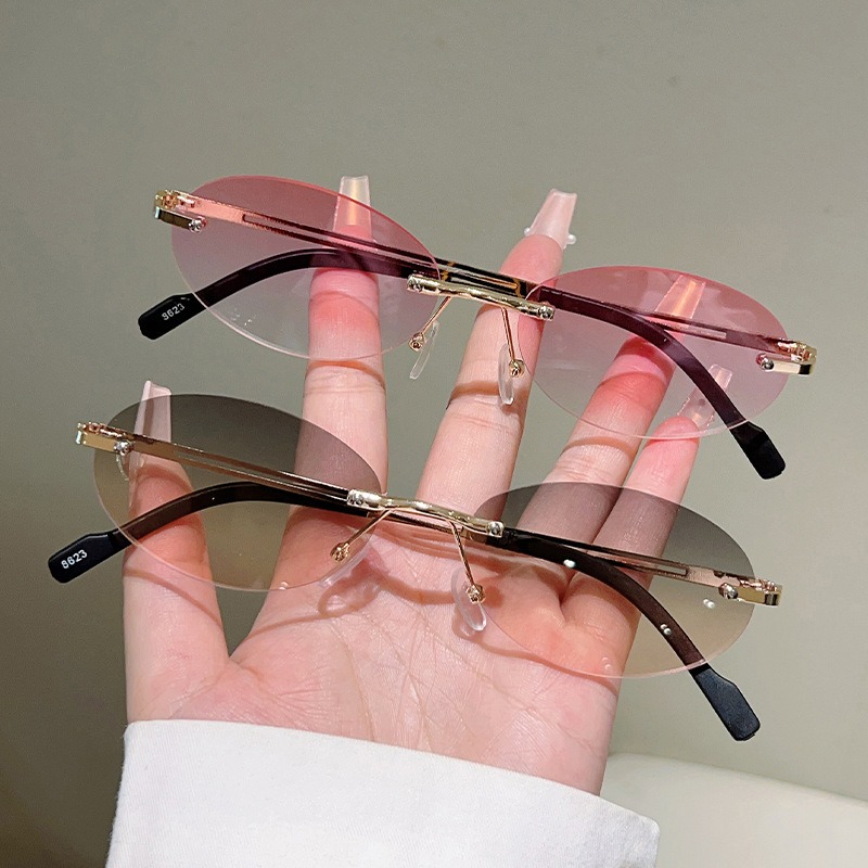 Lunettes de soleil ovales sans - Men'S Fashion Rimless Glasses avis et prix