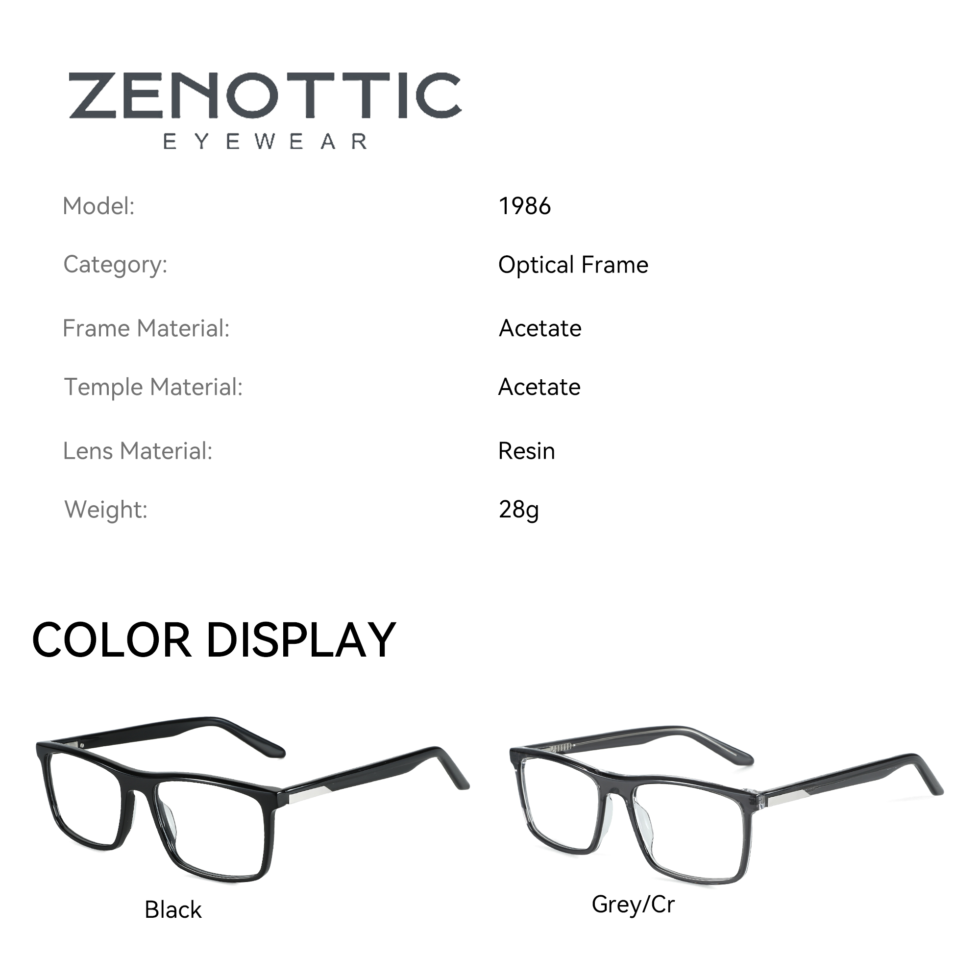 ZENOTTIC tendance lunettes opt - Men'S Fashion Non Prescription Glasses avis et prix