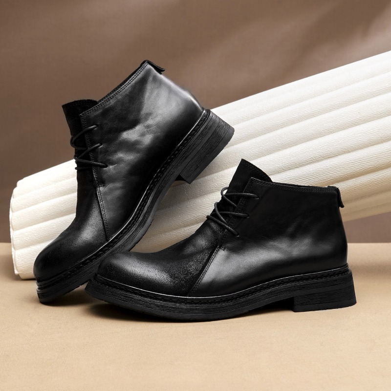 Bottes en cuir véritable vinta - Mens Fashion Vintage avis et prix