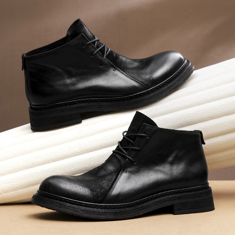Bottes en cuir véritable vinta - Mens Fashion Vintage avis et prix