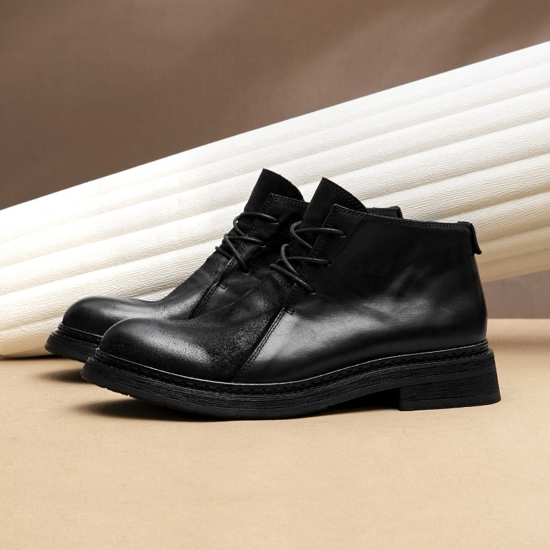 Bottes en cuir véritable vinta - Mens Fashion Vintage avis et prix