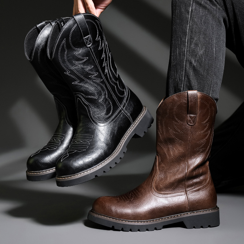 Mode hommes bottes De Cowboy n - Mens Fashion Vintage avis et prix