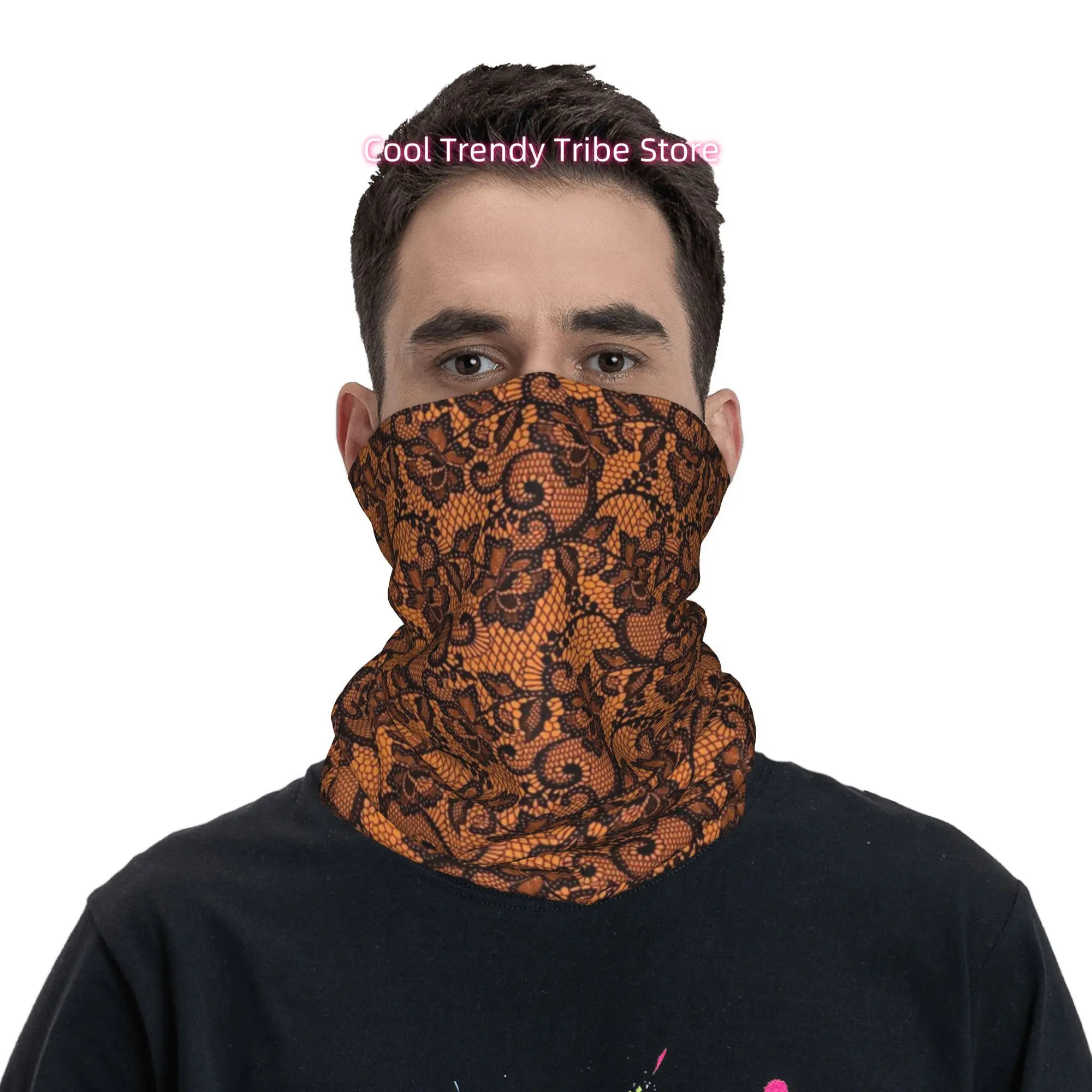 Bandana Homme Orange Noir à Im - Men'S Fashion Head Scarf avis et prix