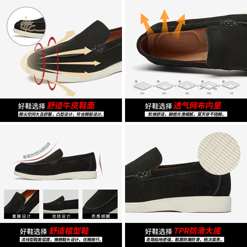 Mocassins décontractés en cuir - Suede Loafers Men avis et prix